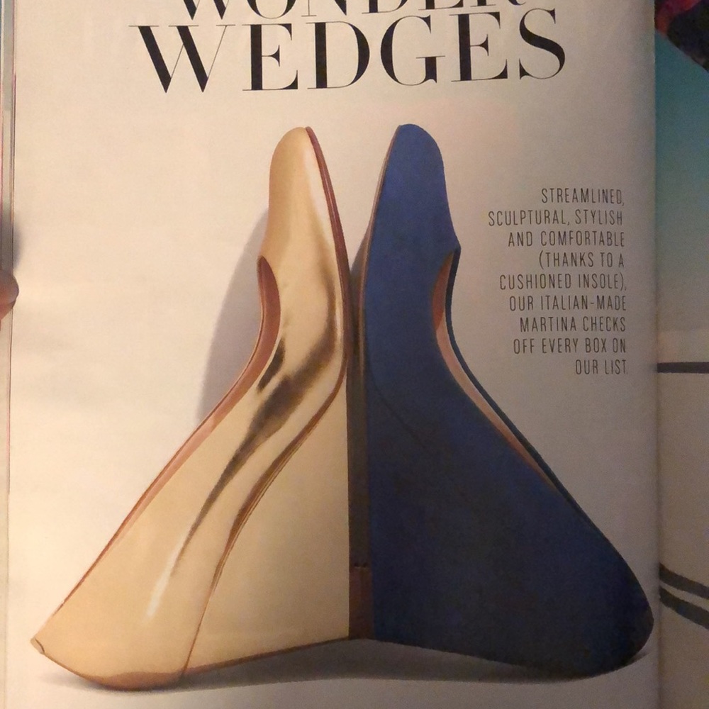 J Crew Martina suede wedges 7 blue purple - Picture 5 of 6